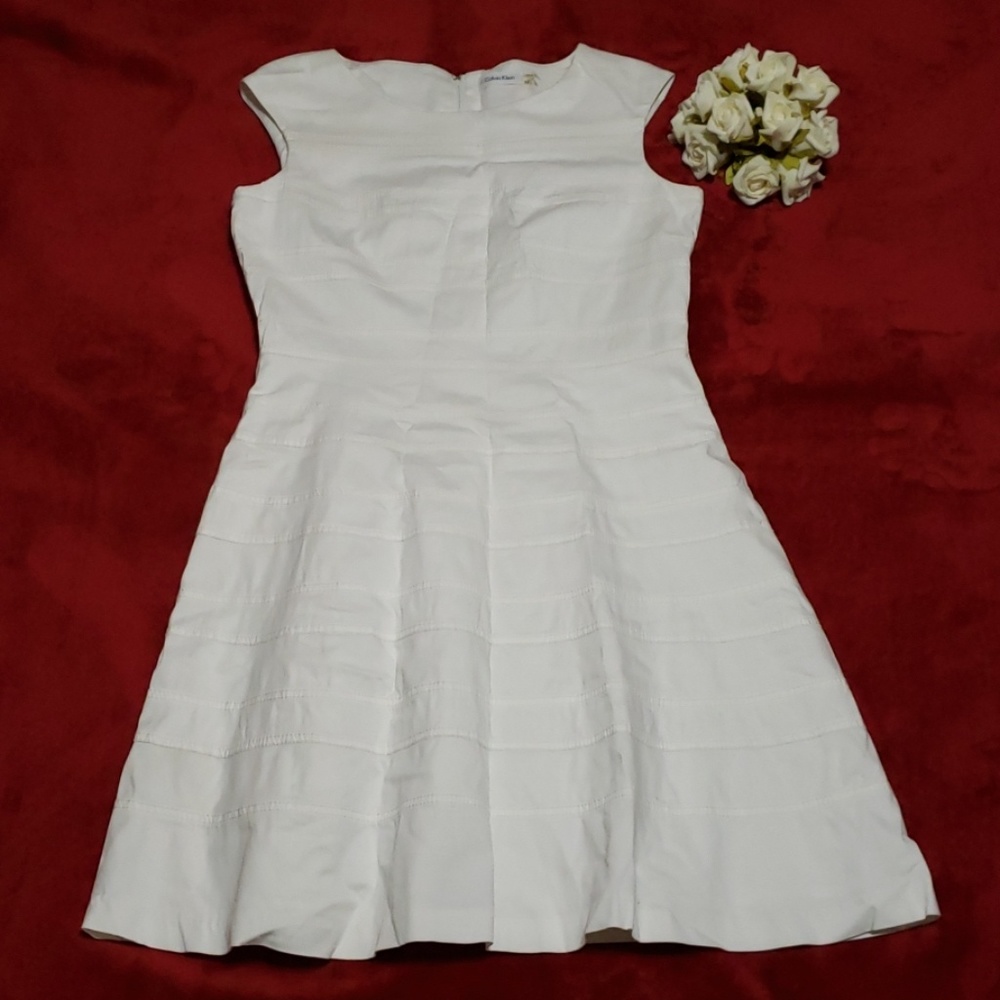 Calvin Klein beautiful white dress sz-12 - Picture 2 of 5